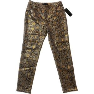 ERIC NEW WITH TAGS Gold Snakeskin Pattern Pants Rocker Heavy Metal Chic